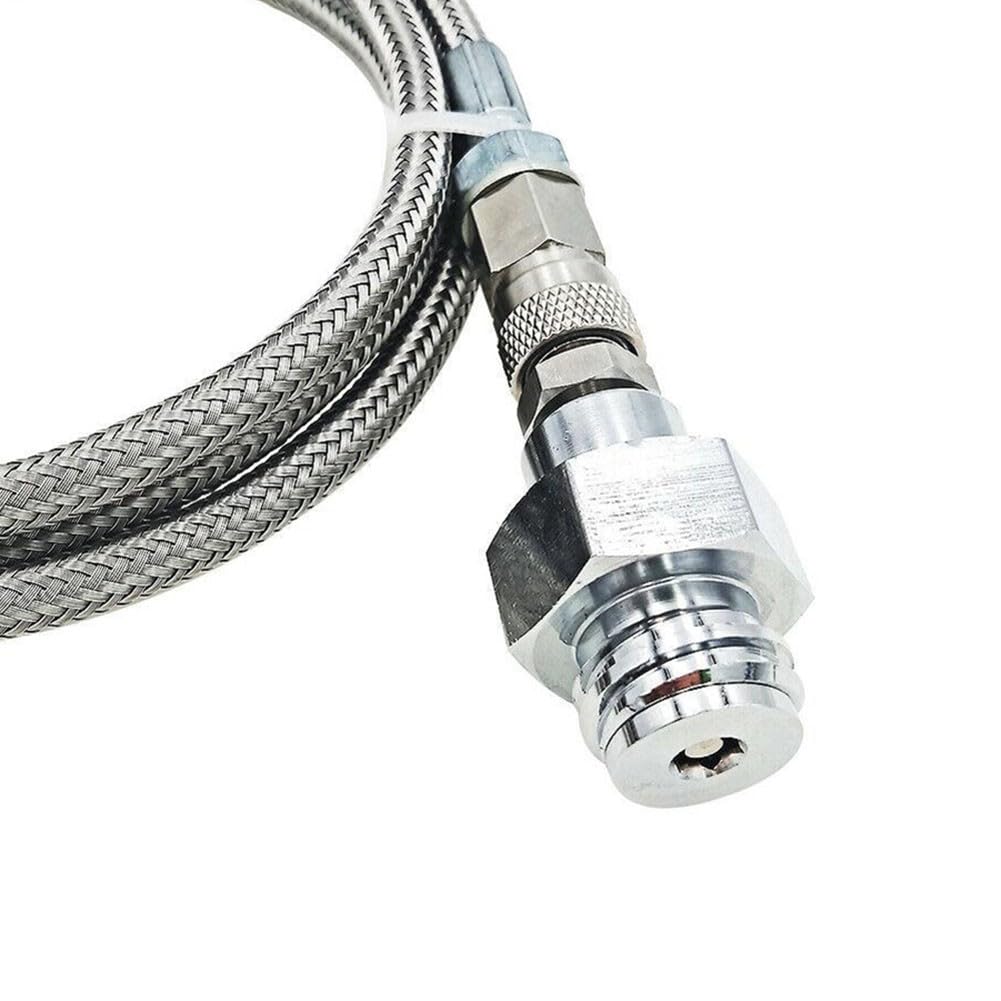 EasyByMall Adaptador de manguera de alta presión para carbonatadores de agua Blue Home, W21.8-14 a ACME, conexión cilíndrica de 90 cm, línea de transferencia de metal