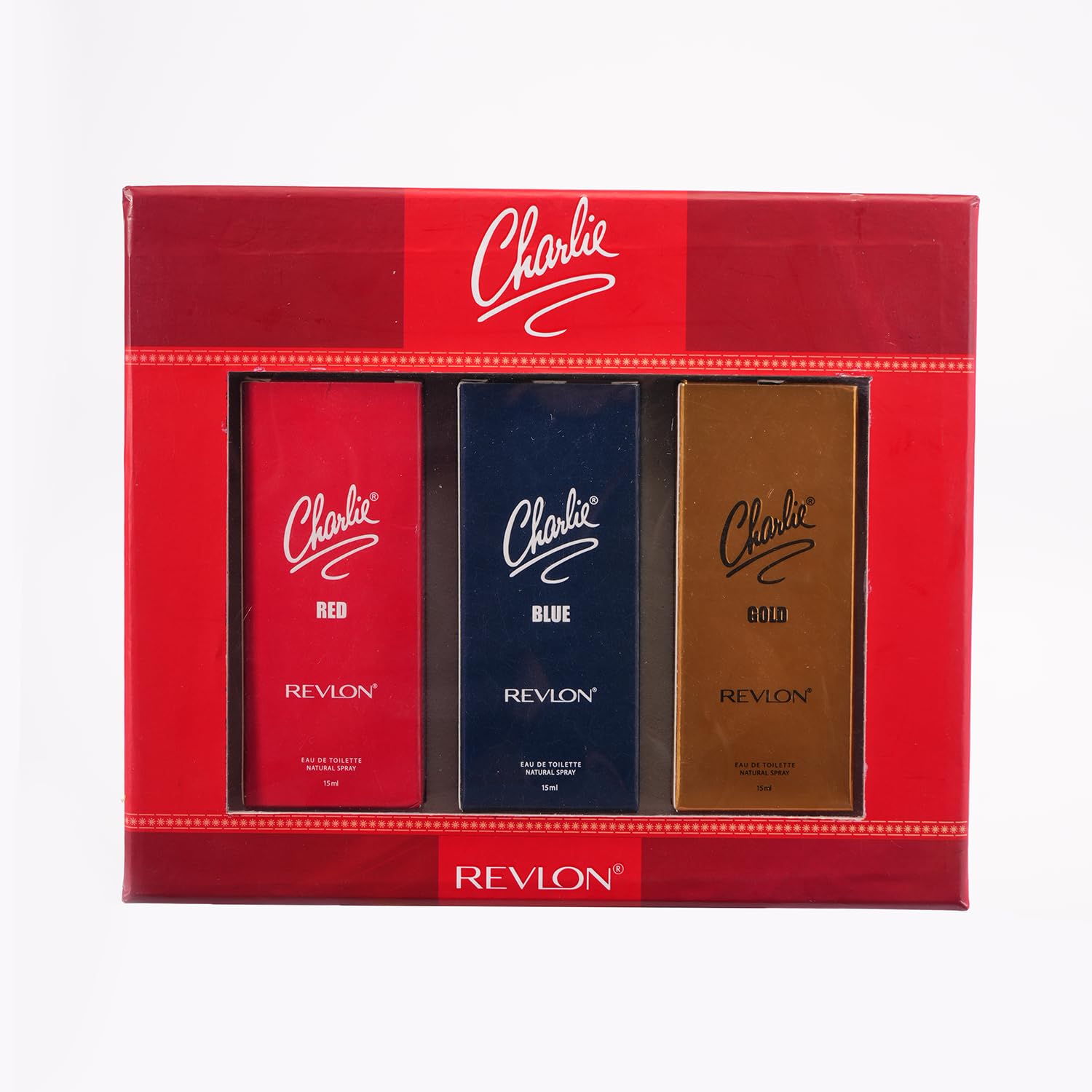 Revlon Charlie Gold EDT,Charlie Red EDT,Charlie Blue EDT Premium Long Lasting EDP Perfume |Parfum Gift Set 3 x 15 ml