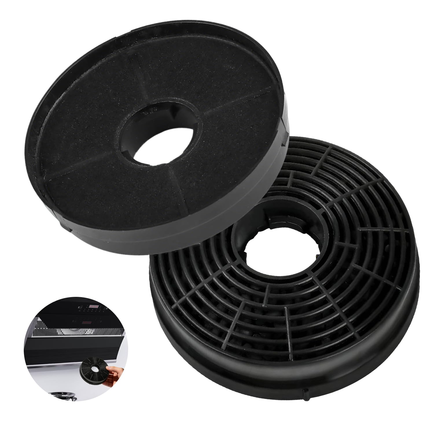 2Pcs Extractor Fan Filters for Lamona HJA2480 HJA2908 LAM2401 Cooker Hood Filters Recirculating Carbon Filter Charcoal Filters, Activated Carbon Hoods for Extractor Hood for Kitchen Easy to Install