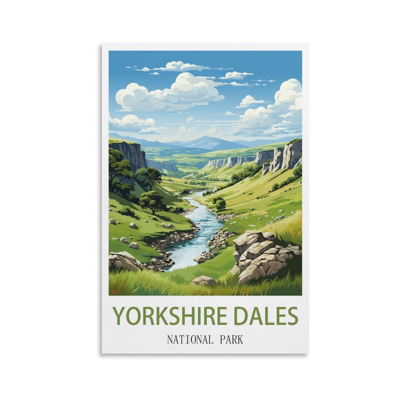 EZMLFA 5D Diamond Art Kits for Beginner,Yorkshire Dales National Park Kits for Adults and Kids, Full Drill Round Rhinestone Paint with Diamonds,DIY 5D Diamond Art 40x40cm