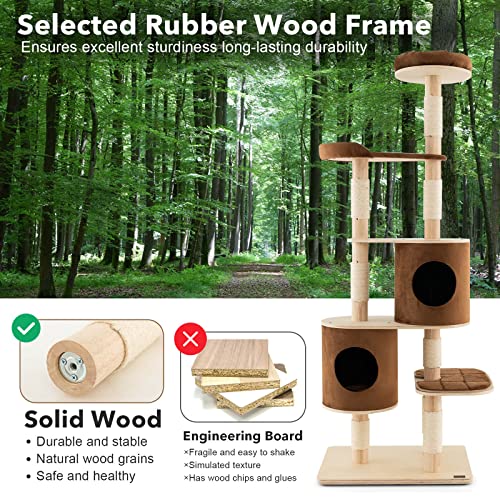Árbol para gatos de 75 pulgadas de altura con 6 niveles y rascadores miniatura 4
