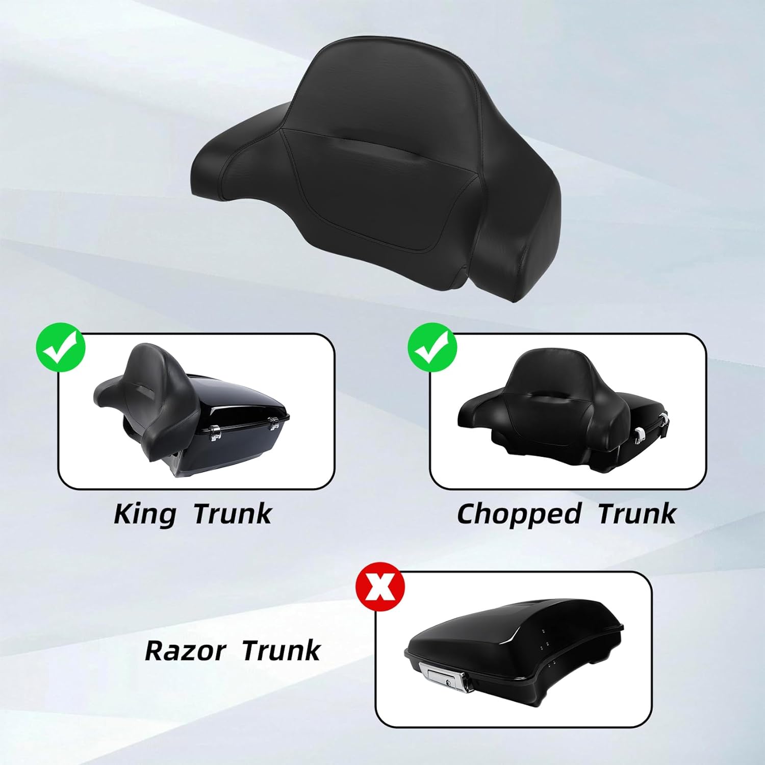 TCMT King Chopped Wrap Around Backrest Fit For Harley 2014-2025 Touring Road King Road Street Electra Glide Ultra Limited Pack