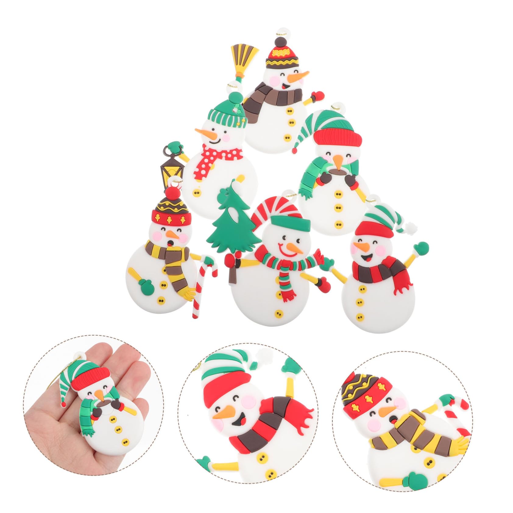 PRETYZOOM 5 Juegos De Adornos para Árbol De Navidad Muñecos De Nieve Adornos Decorativos para Colgar 6 Unidades X 5