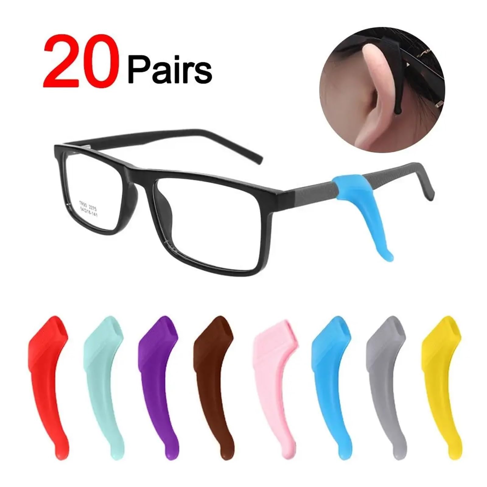 Acquista 5 Paia Di Ganci Per Le Orecchie Per Occhiali Antiscivolo - Foto 2