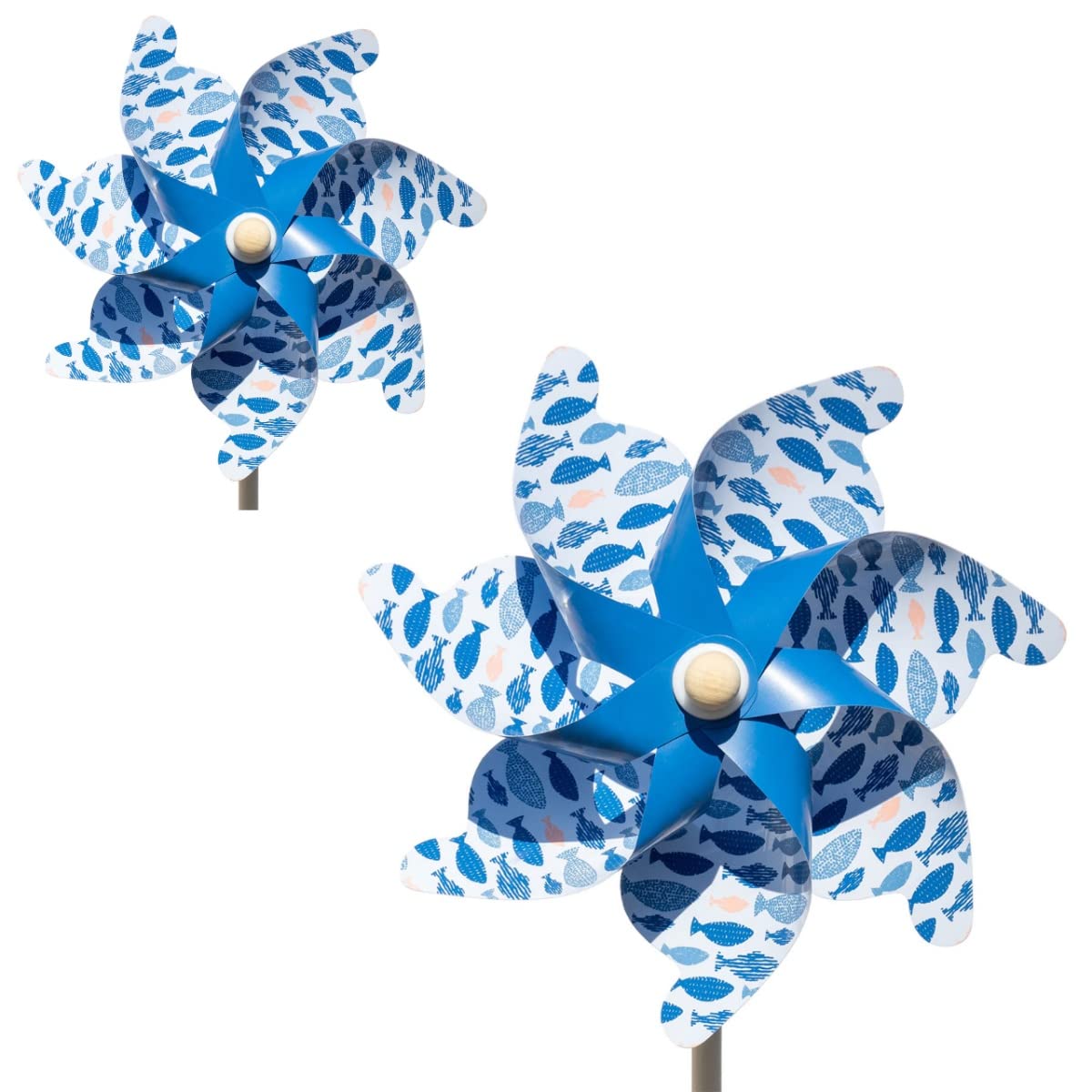 CIM Scacciapensieri – Moulin 31 – Girandola: Ø 31 cm, altezza: 75 cm (set da 2 pesci blu)