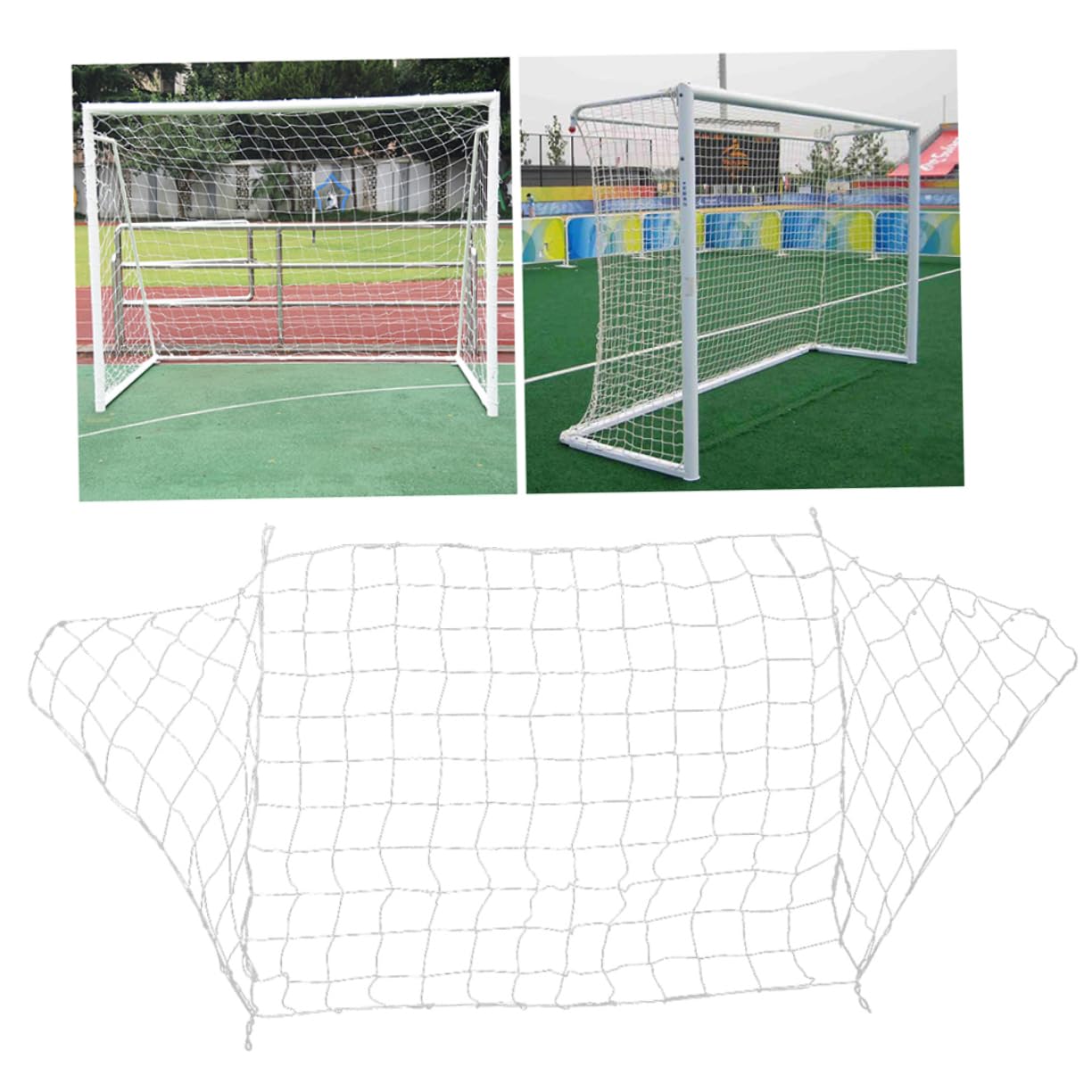 Rete per Porta da Calcio in Pe Bianco, 2 Pezzi per Allenamento | Football e Soccer Ball, Uso Backyard e Match, Accessori Sportivi per School, Giovani Atleti