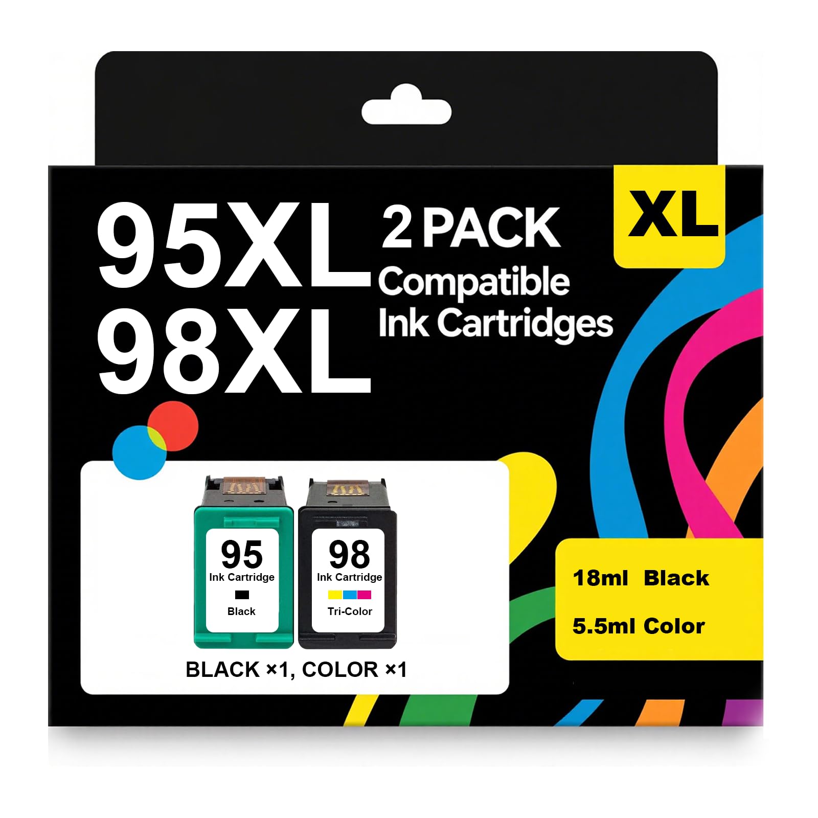 95 98 95xl 98xl High Yield Ink Cartridge Replacement for C8766WN C9364WN Compatible for Officejet 100 150 6310 PhotoSmart C4150 C4180 C4580 2575 8050