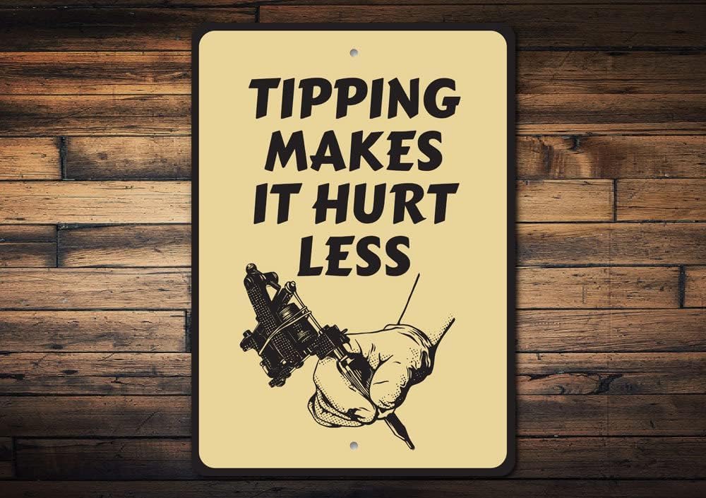 Kwqdozf Tin Sign-6 12X16inch Tipping Makes It Hurt Less Vintage Metal Aluminum Tin Sign Door S
