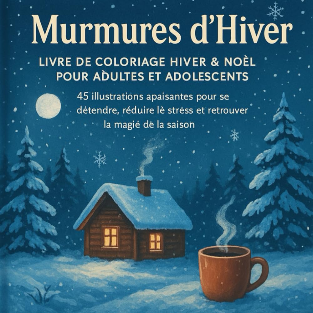 Murmures d’Hiver – Livre de Coloriage Hiver & Noël pour Adultes et Adolescents: 45 Illustrations apaisantes pour se détendre, réduire le stress et ... comme cadeau de Noël et moment cocooning