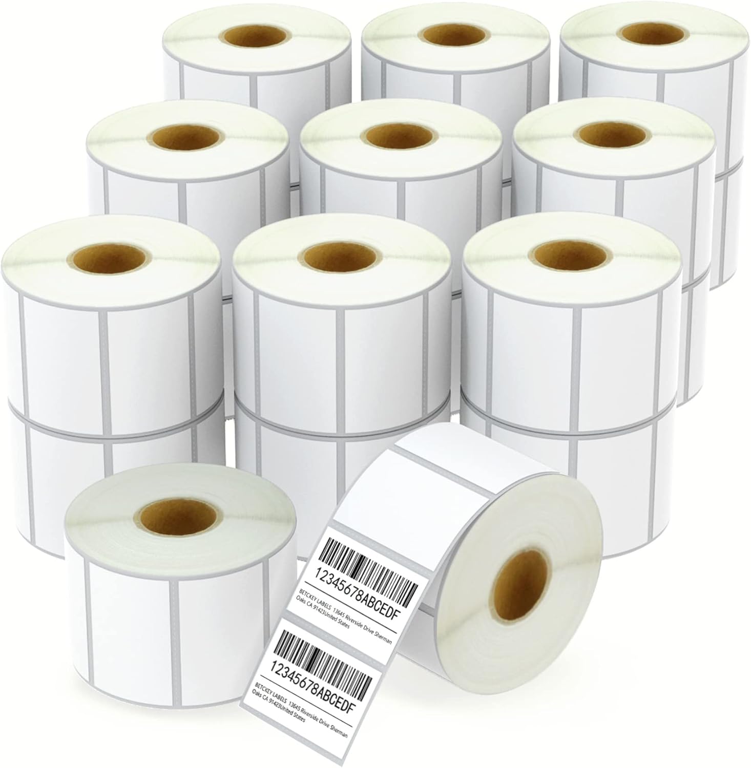 BETCKEY - 2.25" x 1.25" (57 mm x 32 mm) Multipurpose Labels Compatible with Zebra & Rollo Label Printer,Premium Adhesive & Perforated [20 Rolls, 20000 Labels]