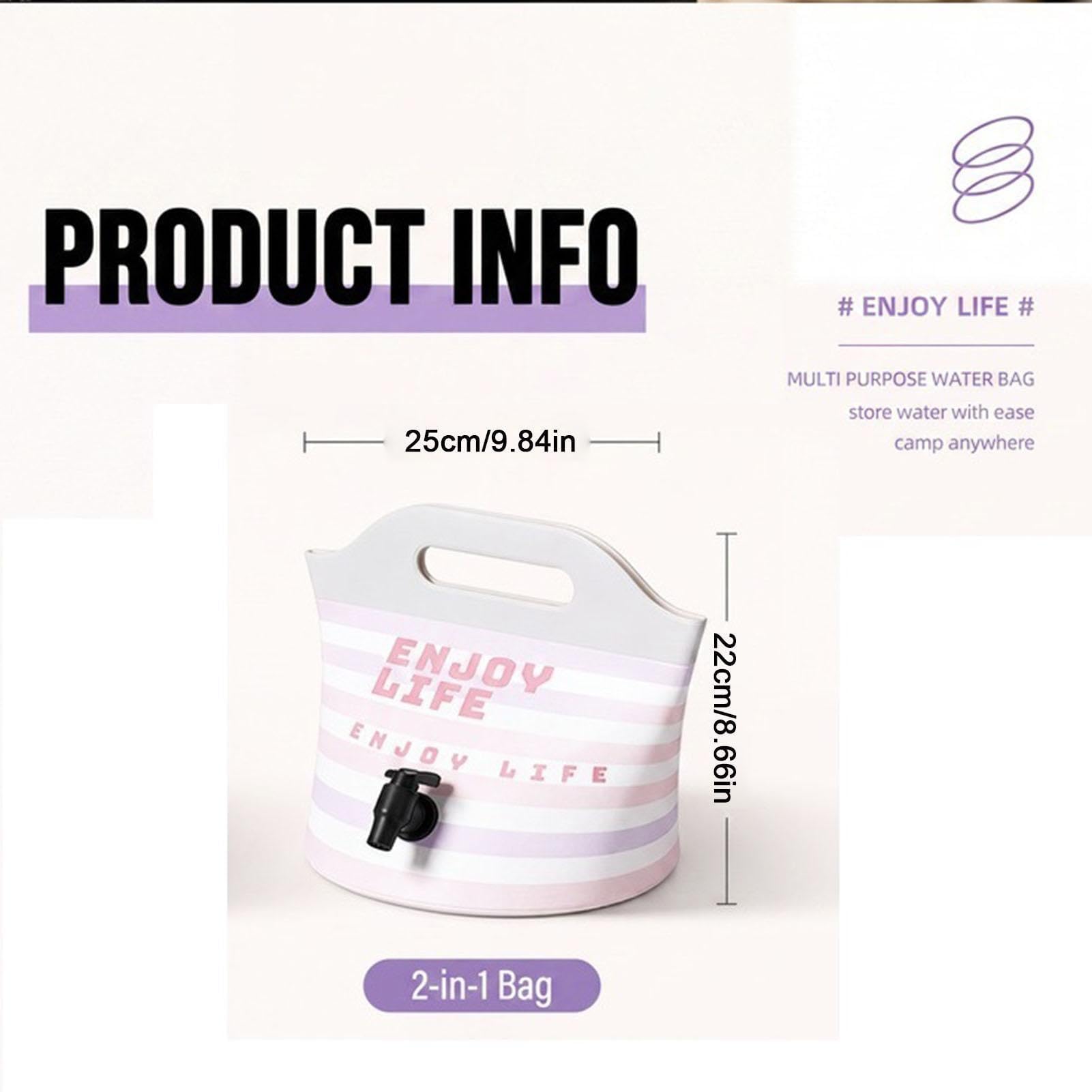 Bolsas de agua de 10 L a prueba de fugas para almacenamiento al aire libre con grifo, ideal para senderismo, pesca, canotaje, viajes, deportes de coche y mochileros