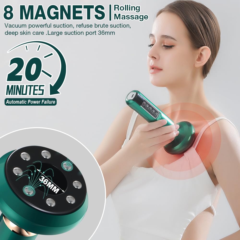 Velora Beauty Massaggiatore Elettrico Anti-Cellulite Vacuum - Corpo, Gambe e Glute Con Terapia per Cellulite (Verde)