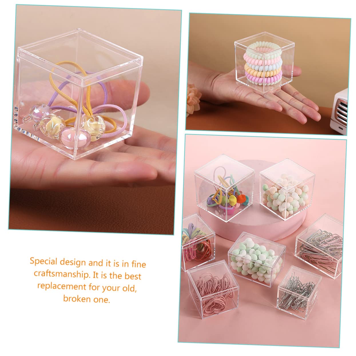 Mikinona 12piezas Caja de Almacenaje Transparente Tapa Vitrina para Dulces y Coleccionables Organizador de Objetos Pequeños de Almacenamiento Seguro y Fácil de Transportar