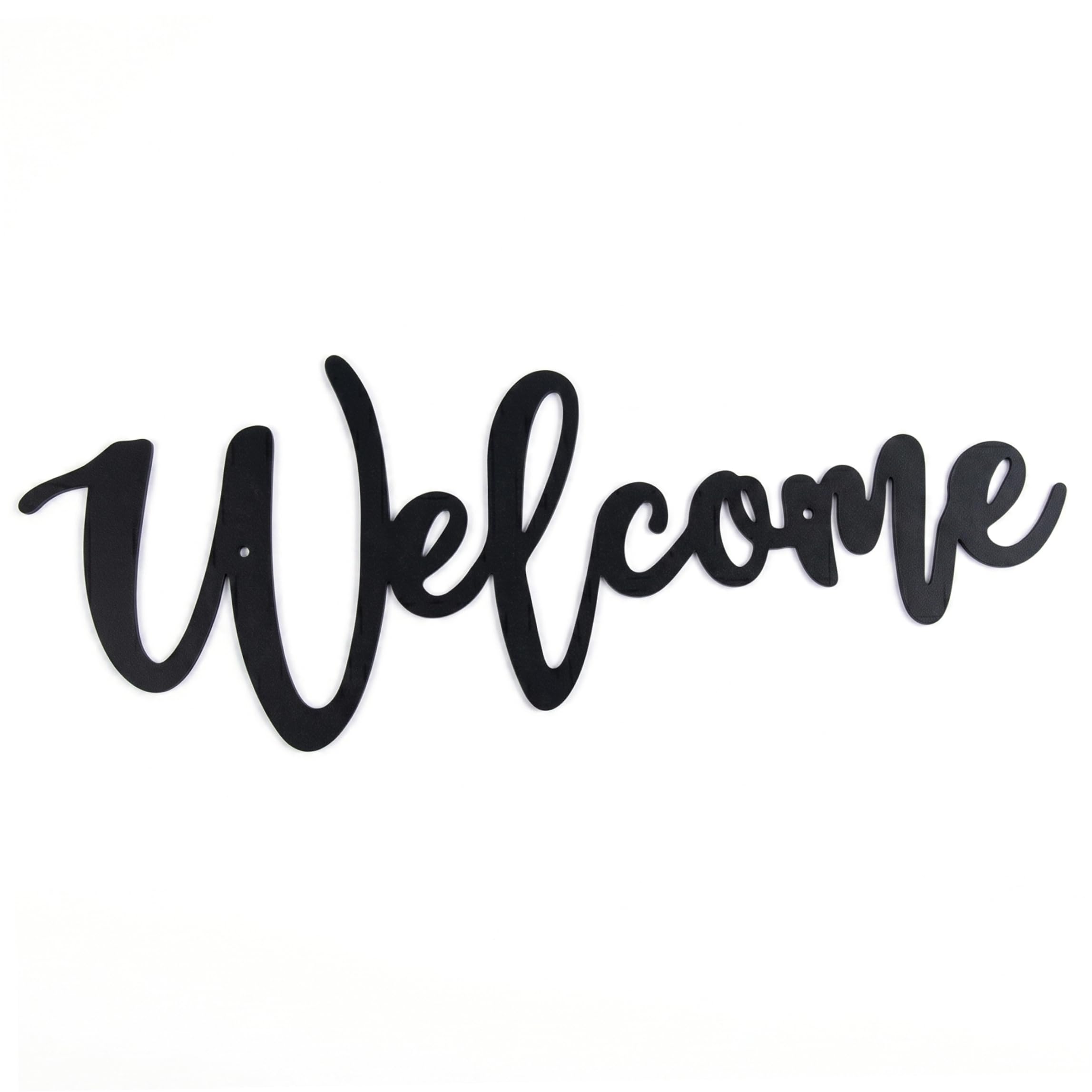 Aetherize Metal Welcome Sign, 16x6in Front Door Sign Minimalist Silhouette Versatile Home & Outdoor Decor, Black Metal Welcome