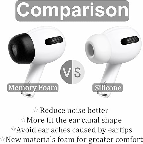 Miniatura 10 de Almohadillas de repuesto para AirPods Pro, JNSA Air Pods Pro Covers Air Pods Pro, almohadillas de silicona para los oídos, 3 pares, tamaño pequeño,