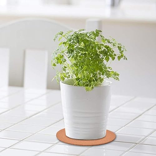 Miniatura 7 de Posavasos de corcho de 12 pulgadas, platillos redondos de corcho y plástico para jardinería, salvamanteles de corcho para ollas y sartenes