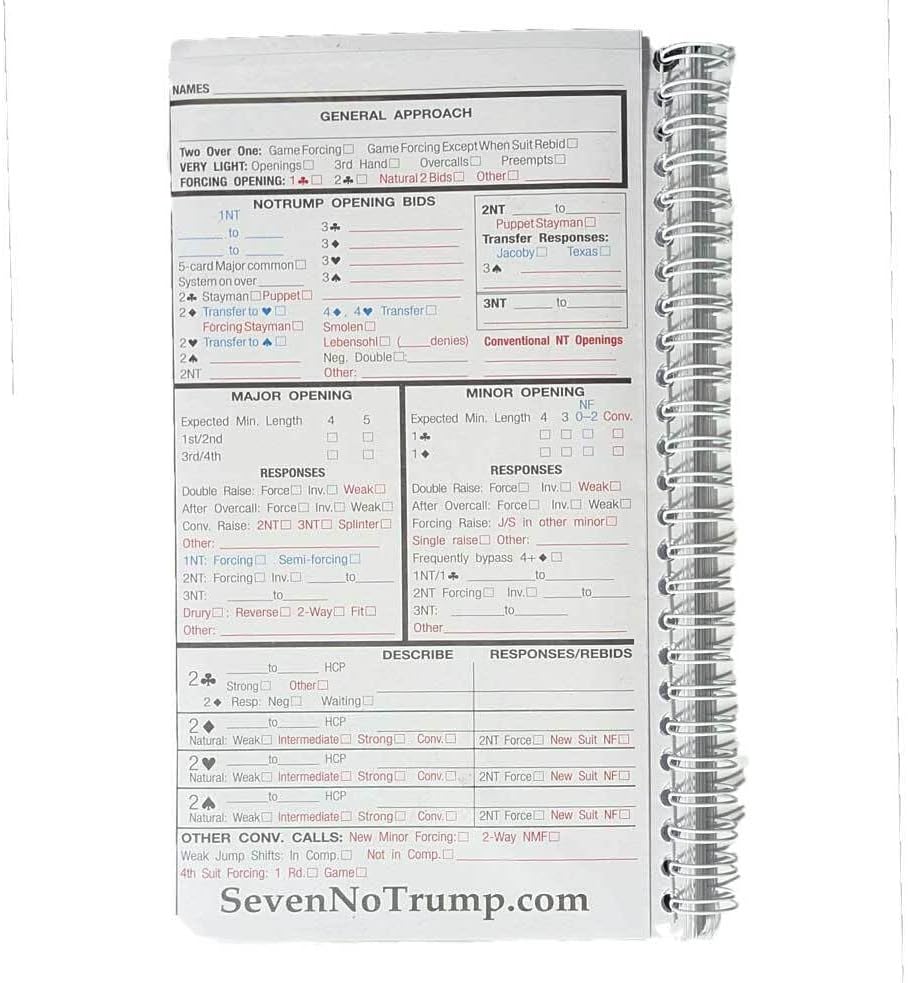 BridgeMate 2 Game Score Book with Card Cover - A Premium Logbook for Recording Duplicate Game Results- Includes 50 Double-Sided Sheets for Easy Tracking- The Ideal Duplicate Bridge Logbook for Players