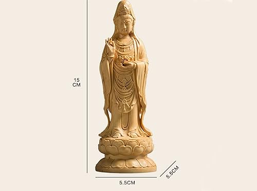Miniatura 2 de Feng Shui Decor - Estatua de Diosa de la Misericordia Quan yin, colección de arte, estatua de Buda Kuan yin, tallada a mano, estatua de guan yin de