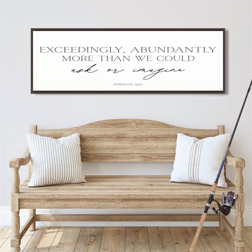 Ephesians 3:20 Scripture Sign Canvas Art Prints Painting Exceedingly Abundantly Picture Artwork Home Bedroom Farmhouse Christian Decoration No Frame