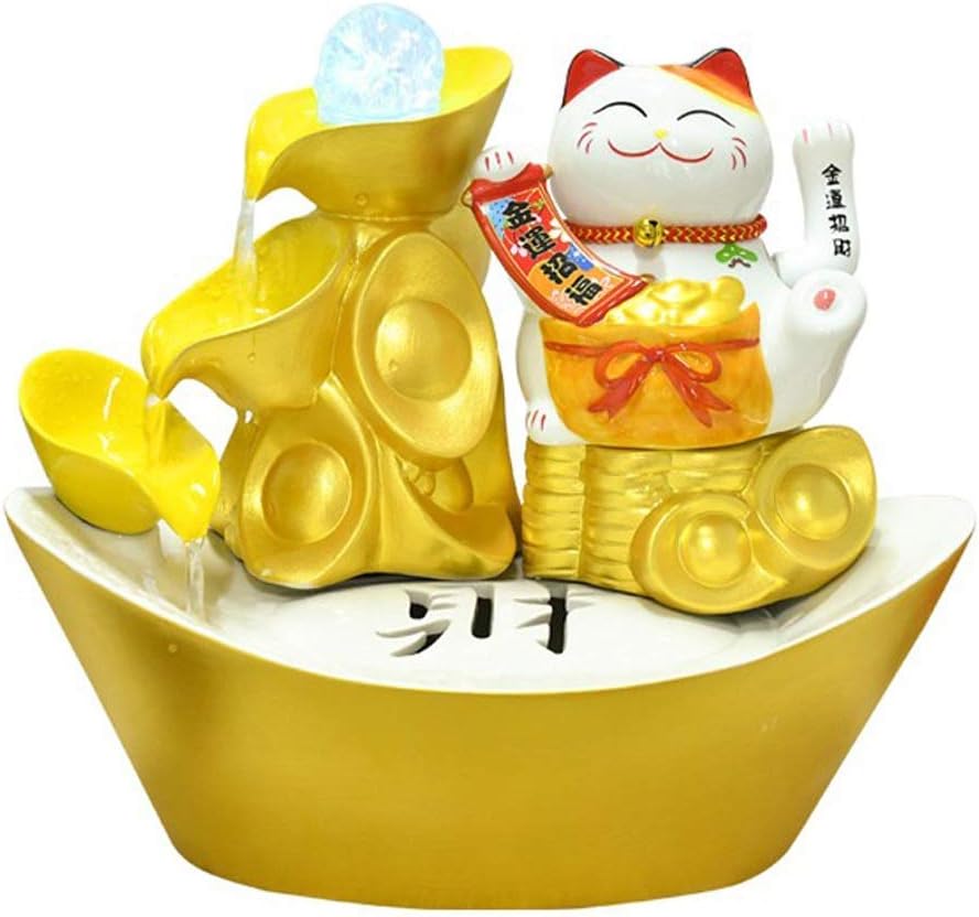 Living Room Accessories Table Fountain Modern Table Fountain with Crystal Ball Feng Shui Lucky Decoration for Indoor Table Top Desk 11.8" H Indoor Relaxation Table Fountain Waterfall (Color : B)