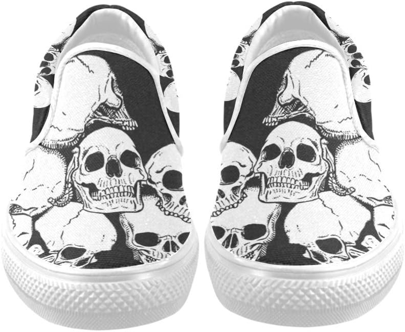 Men Canvas Shoes D-Story Custom Cool Skull Print Fashion Shoes Sneaker
