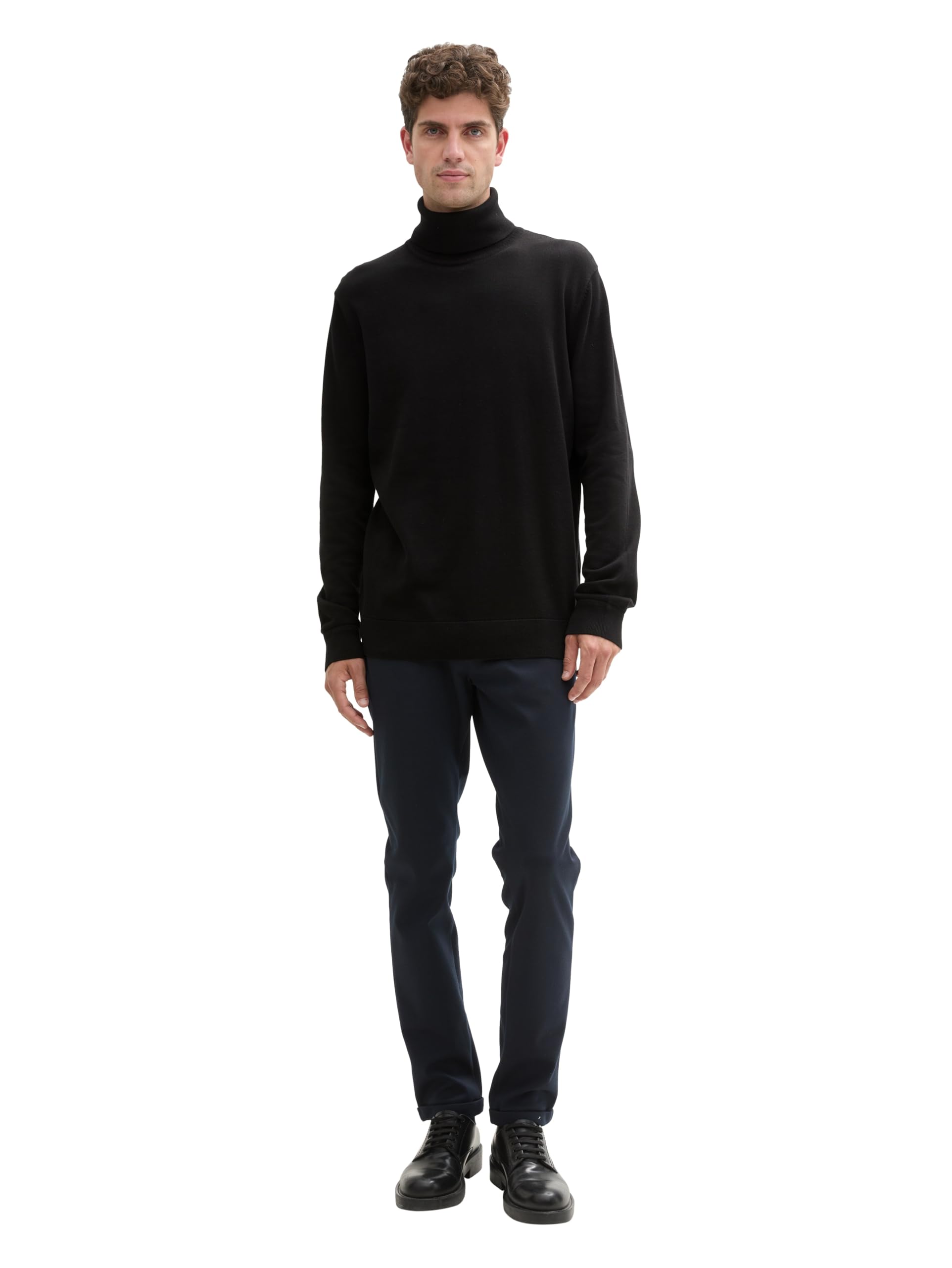 Tom Tailor Herren 1042456 Basic Rollkragenpullover aus Baumwolle