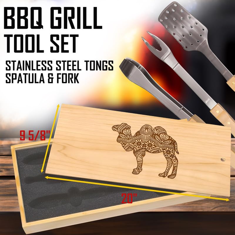 Set de herramientas para BBQ con diseño de camello miniatura 3