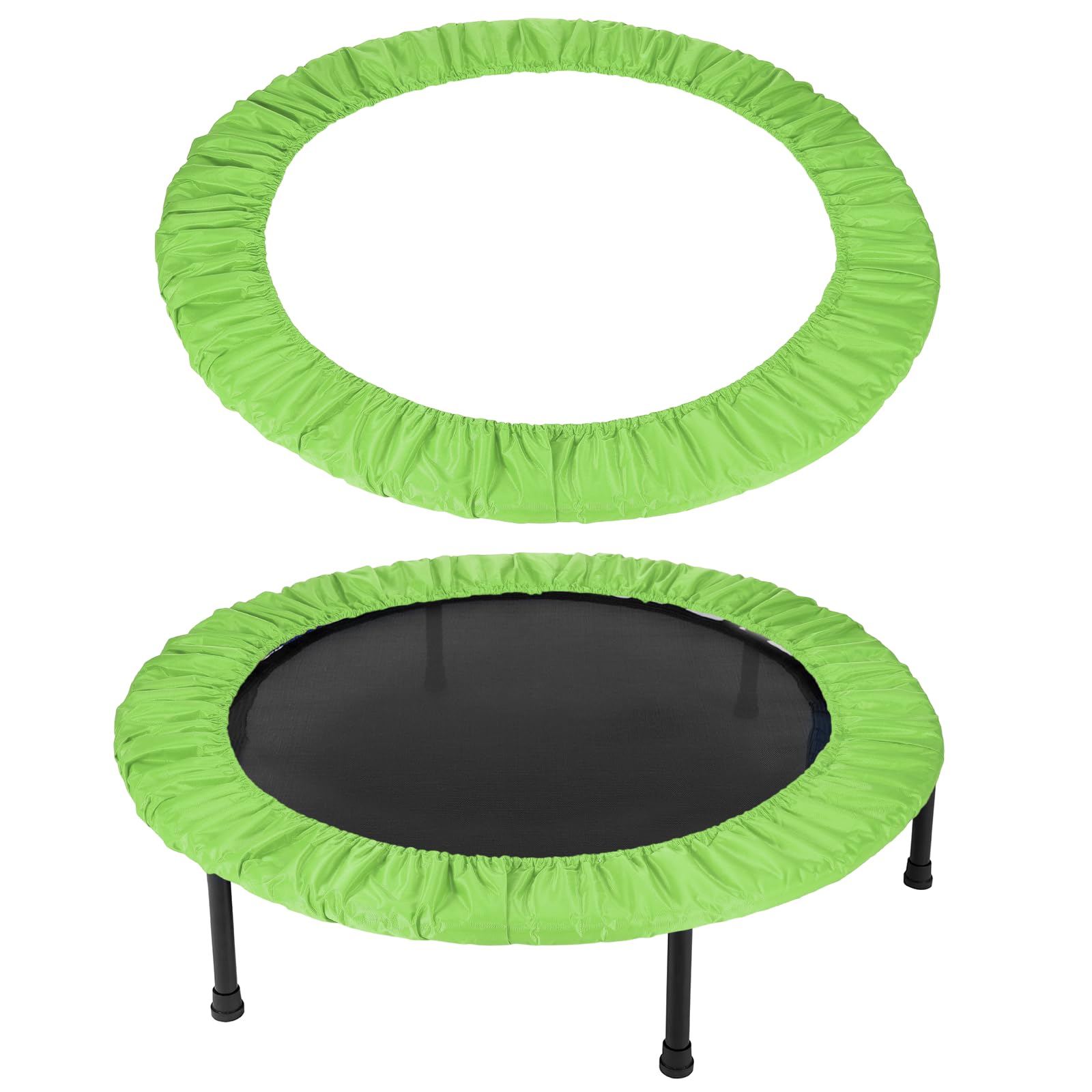 YELARXI Trampolines Spring Cover, Round Small Trampolines Replacement Cover, 6 Holes Safety Pad Replacement - Fitting for (Men/Women/Indoor/Home/Fitness) 38 Inch & Oxford Cloth & Green