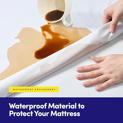 Miniatura 3 de Protector de colchón tamaño King  Funda de colchón impermeable con cremallera  Membrana de poliéster transpirable  Se adapta a colchones de 10 a 16