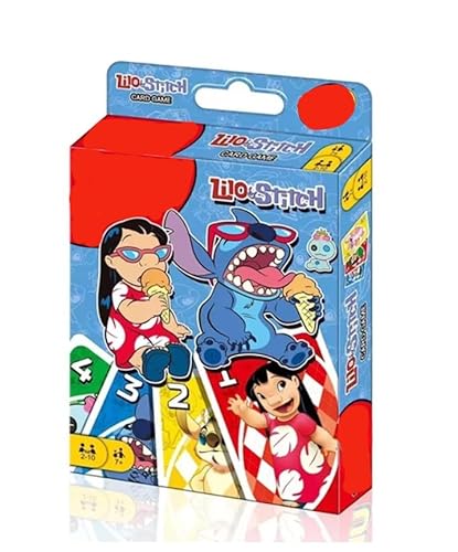 Family Game - Lilo and Stitch Playing Unocard Game, Fun Entertainment for Kids and Adults, Travel and Camping game, playing Cards
