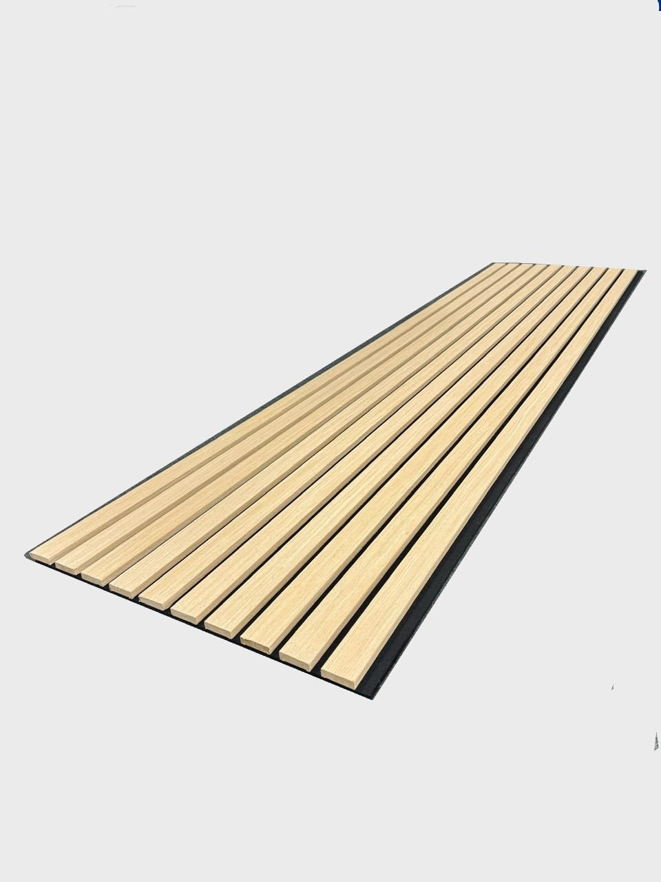 Premium Wide Slat Acoustic Wall Panelling 2400mm x 600mm Decorative 3D (Orginial Oak (Black Felt)) โ image 1