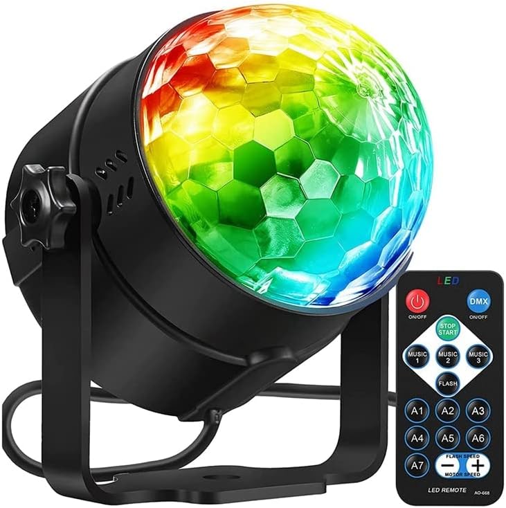 Party Lights,RGB Dj Disco Ball Light with Sound Activated&Remote Control,Stage Light for Room Dance Parties Bar,US Plug - (Color: As Shown)