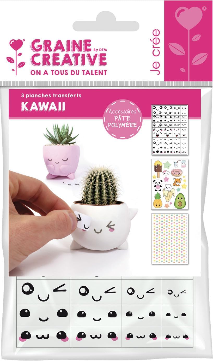 GRAINE CREATIVE 3 Polymer Clay Transfer Sheets - Kawaii
