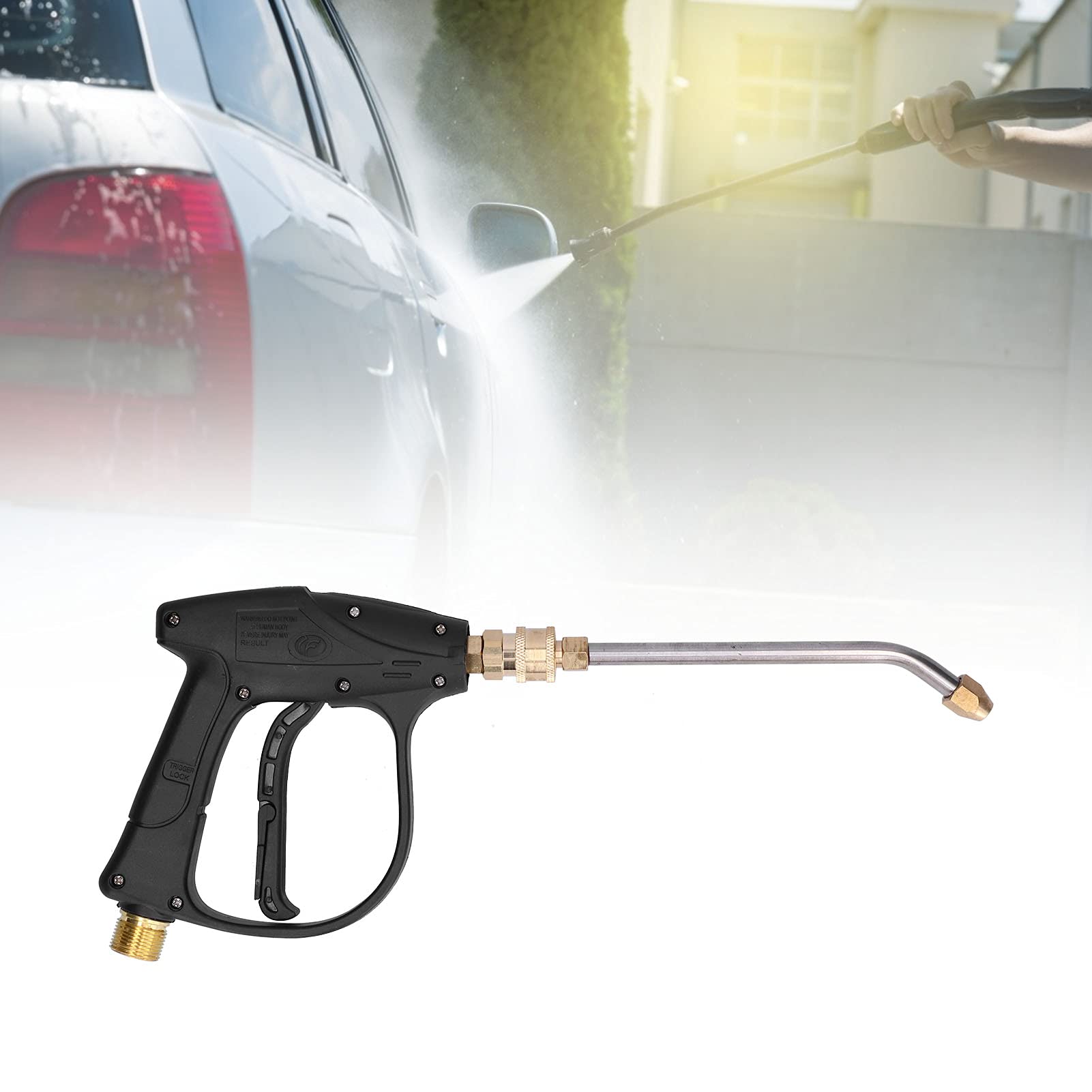 TOPINCN Pistole per Idropulitrice Ad Alta Pressione con Ugello a Gomito Pistole per Pulizia Ad Alta Pressione Spruzzatore per Connettore di Ingresso Filettato M22 3000psi