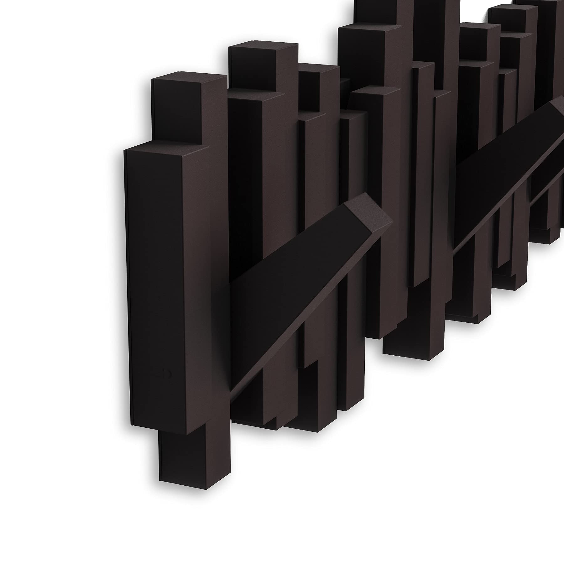 Umbra Sticks Multi Rack – Modern, Unique, Space-Saving Hanger with 5 Flip-Down Hooks for Hanging Coats, Scarves, Purses and More, Brown