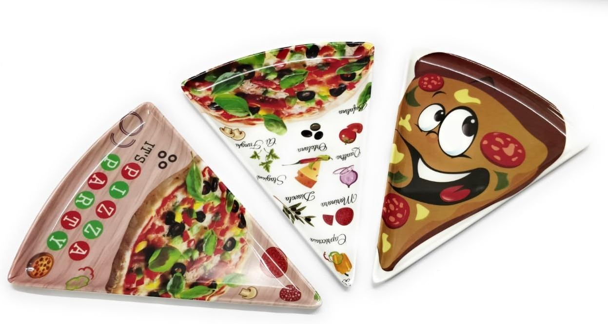 CSM Snack Plate Melamine Plate Pizza Plate Serving Dish - Pack of 3 Plates