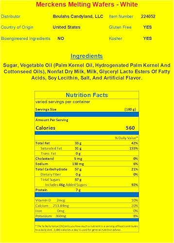 Miniatura 2 de Merckens - Obleas derretidas de revestimiento color chocolate blanco, 10 libras