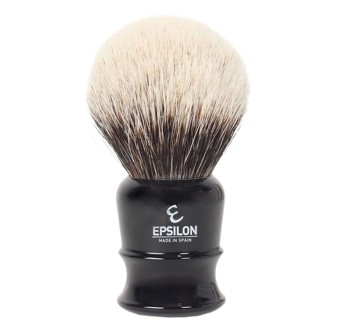 Epsilon Brocha de Afeitar Tejón Blanco Negra 55/26mm, Estándar, Único