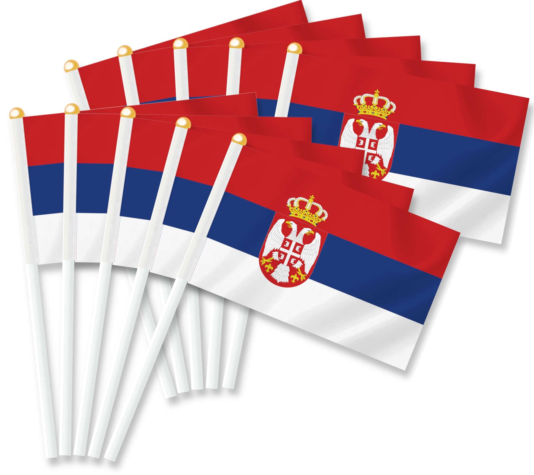 25 PCS Serbia Handheld Small Flag,Serbian Serbio Hand held Mini Decor Decoration Banner — image 1