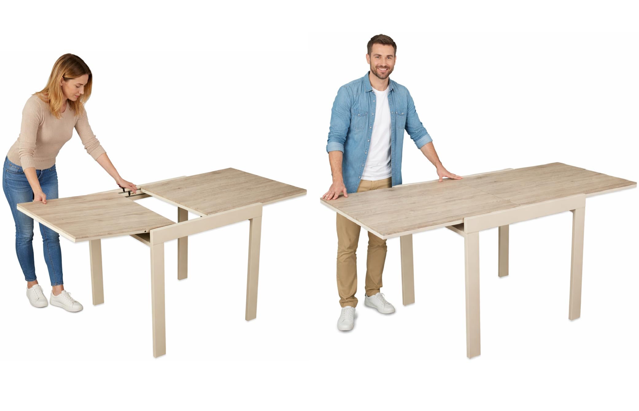 yelloo SANREMO Tavolo Bar Cucina Colore BEIGE 70x70 Allungabile 140 cm Tavolino Mod. SANREMO