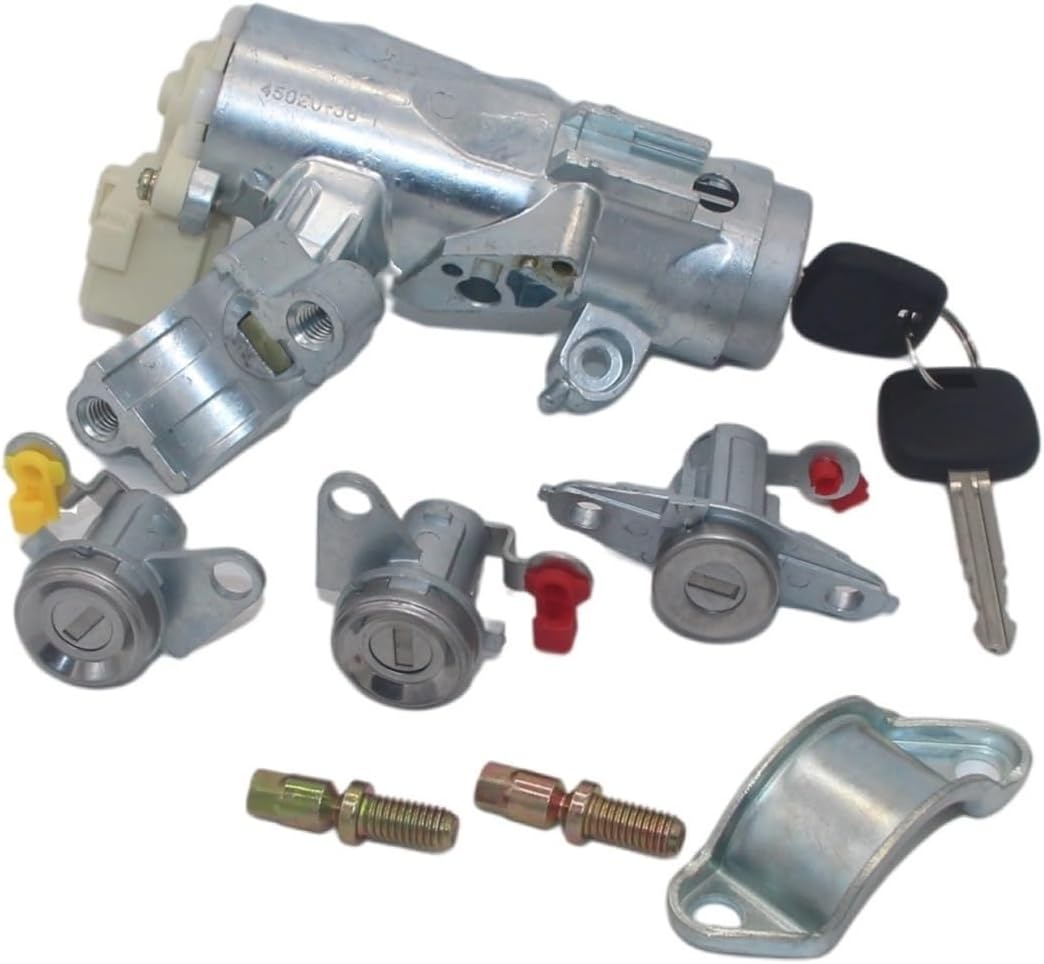 AL071 Full Set Ignition Switch Door Trunk Lock Barrel Cylinder Fit for Corolla AE110 1996-2002(4pcs Lock Barrel)