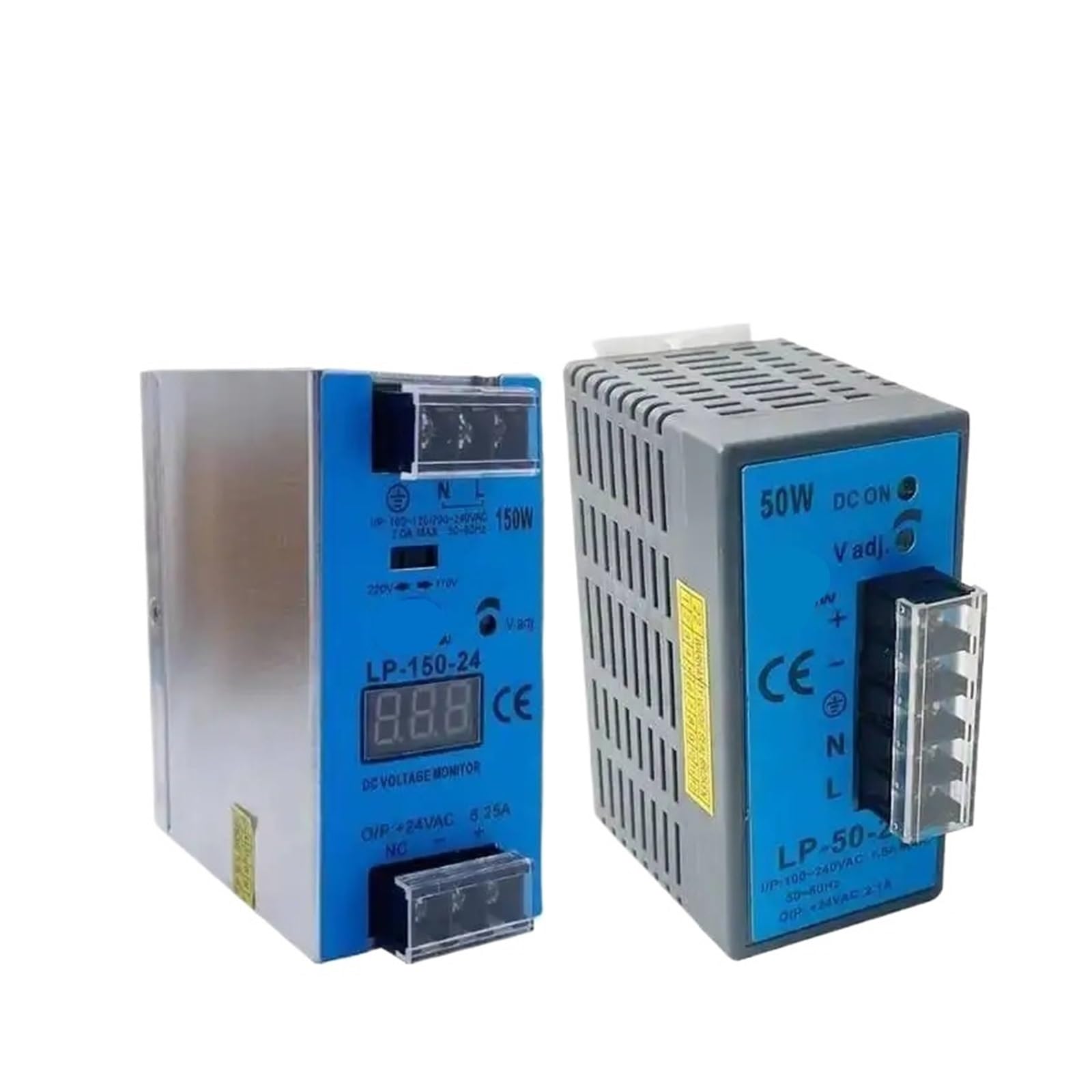 Przełącznik montażowy na szynie DIN 50 W, 150 W, 300 W, ze wskaźnikiem napięcia 12 V, 24 V (LP-300 W, 24 V)