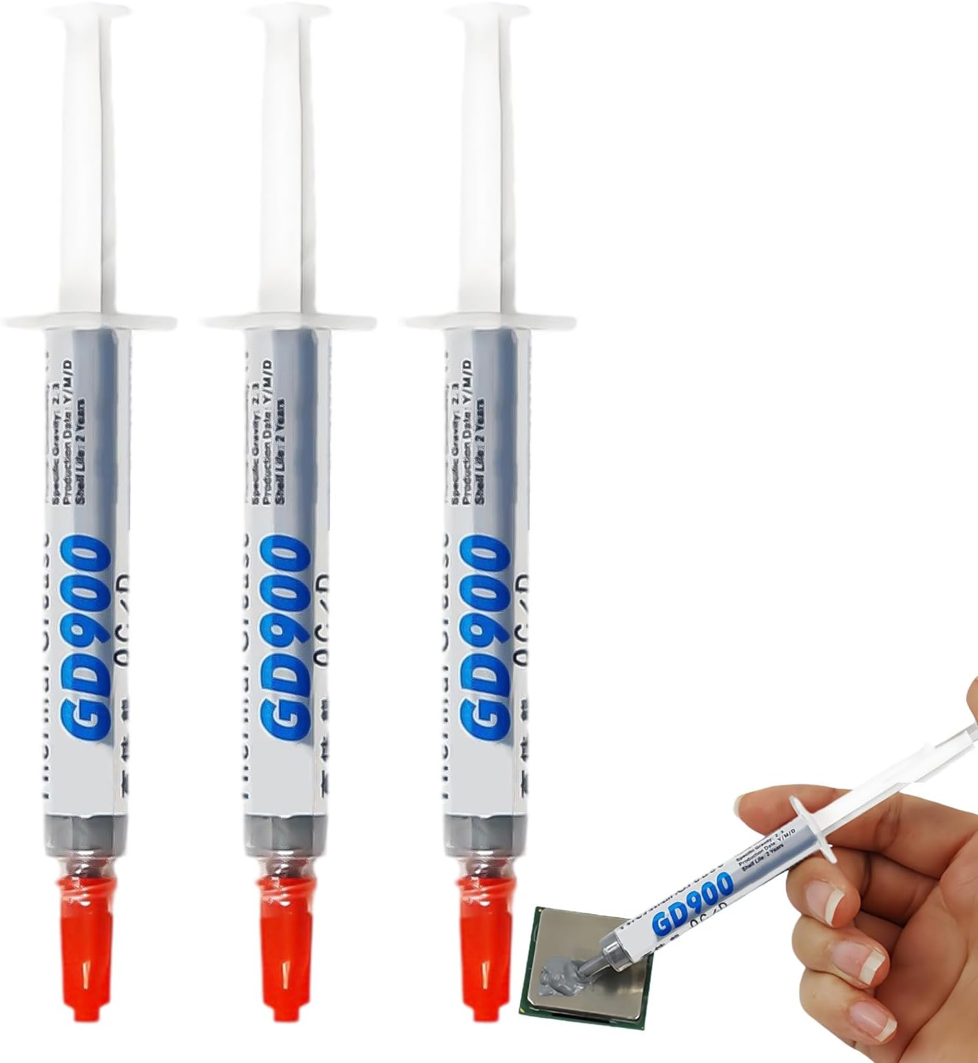 3PCS Thermal Paste for CPU, High-Performance Thermal Compound with High Heat Conductivity for IC/CPU/All Coolers, CPU Heat Paste with Distinctive Piston Design (3g)