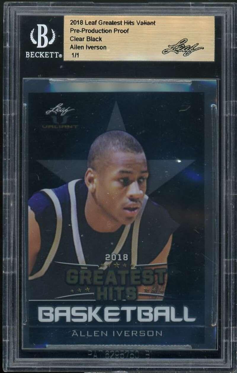 Allen Iverson Card 2018 Leaf Greatest Hits Proof 1/1 Clear BGS - Unsigned Basketball Cards