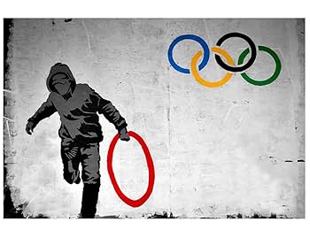 五輪バンクシー Amazon.co.jp: Banksy オリンピックリング キャンバスウォール