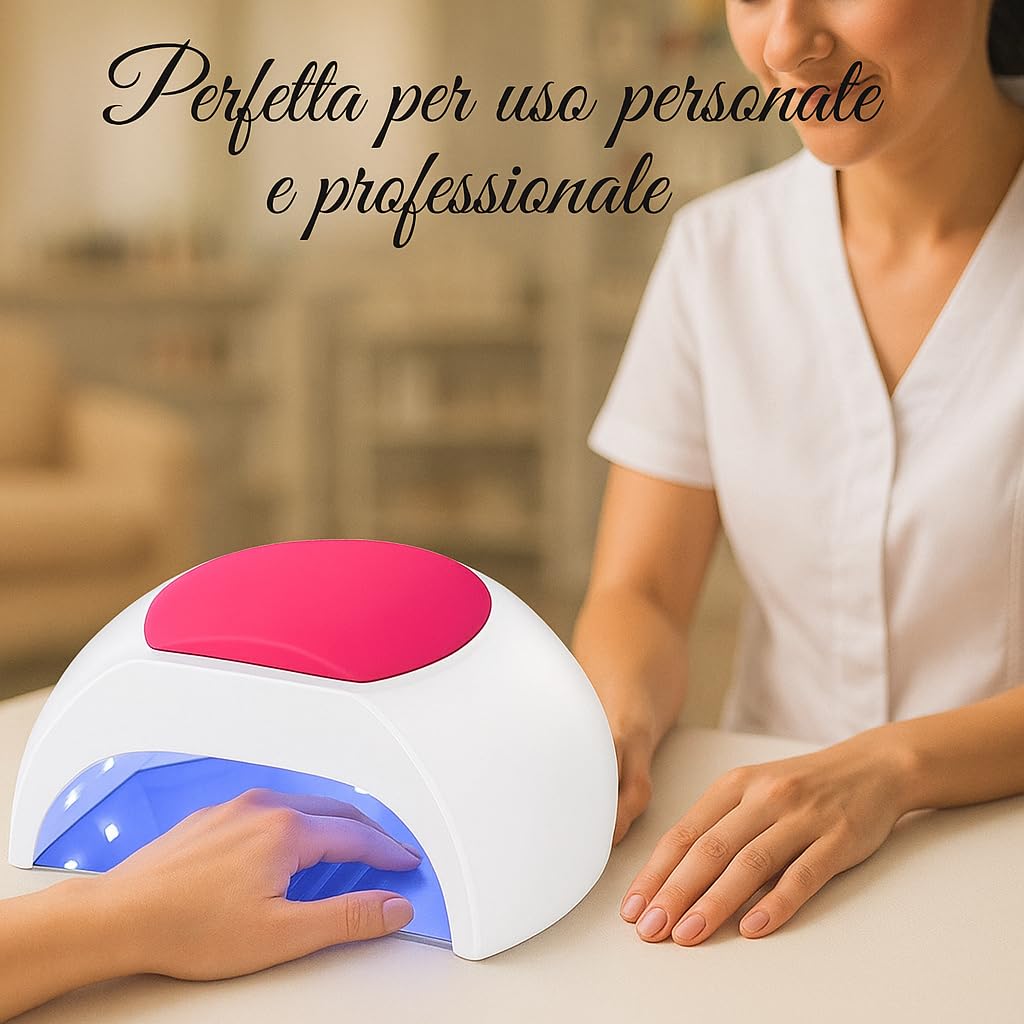 Lampada Unghie UV LED Professionale 48W con Sensore Automatico e 4 Timer (10s/30s/60s/90s) | 33 LED per Gel e Smalto Semipermanente, Asciugatura Rapida e Sicura