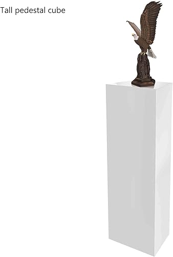 Miniatura 4 de Marketing Holders Caja elevadora de acrílico de una pieza sin tapa, baratijas de pedestal blanco, objetos coleccionables, cubo de 5 caras, 12 x 12 x