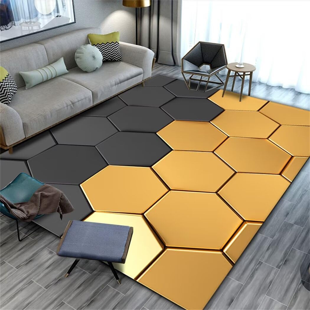 Teenager Zimmer Deko Geometrische Einfache Mode-Wohnzimmer-High-End-Dekoration Teppich Straße Kinder Gelb Teppich Kinderzimmer Maedchen Mädchenzimmer Dekoration Teenager Zimmer Deko Bettumrand