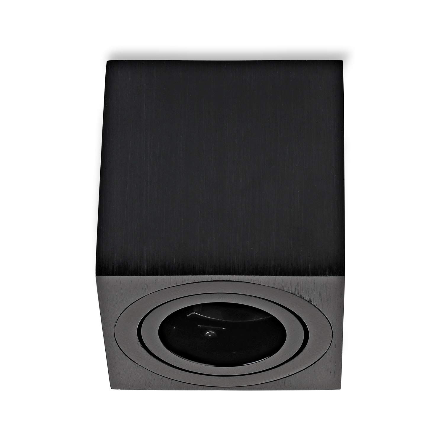 Sweet LED Surface-Mounted Spotlight Square GU10 Black Brushed - 1 Surface Mounted Spotlight 230 V Aluminium Diameter 80 x 84 mm - Swivelling for Indoor Use - Bulb Not Included