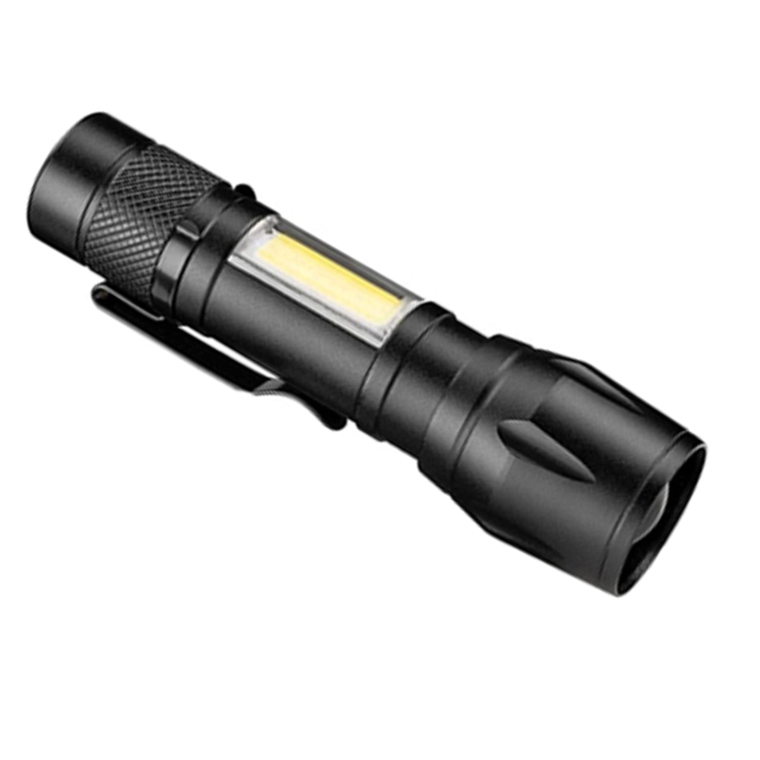 2 Rechargeable Mini Tactical COB LED Flashlight 3 Light Mode Adjustable Focus 4